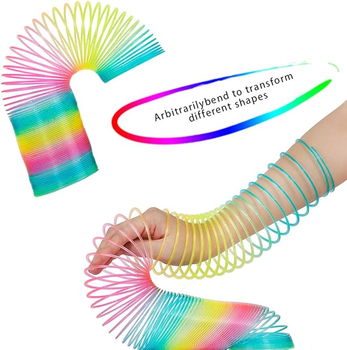 Magic Giant Rainbow Coil Toy - Jumbo Classic Multicolor Coil Spring Toy for Boys and Girls Birthday Christmas Party(4.2 x 4.2 inch)