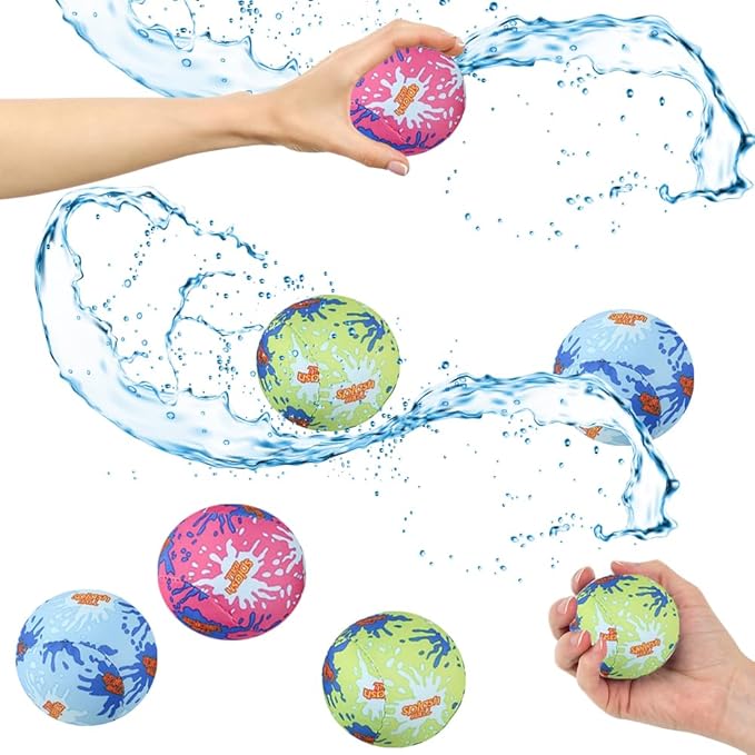 The Dreidel Company Splash Water Bouncing Ball, Outdoor Pool Water Activity Fun Toy, Birthday Party Events, Gatherings, 3"
