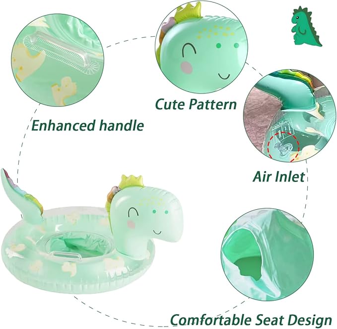 New Baby Swimming Pool Floats for Toddler Kids 8-48 Months Under 44lb, Inflatable Swim Ring Water Raft with Seat for Summer Beach Outdoor Children Infant Bath Toys