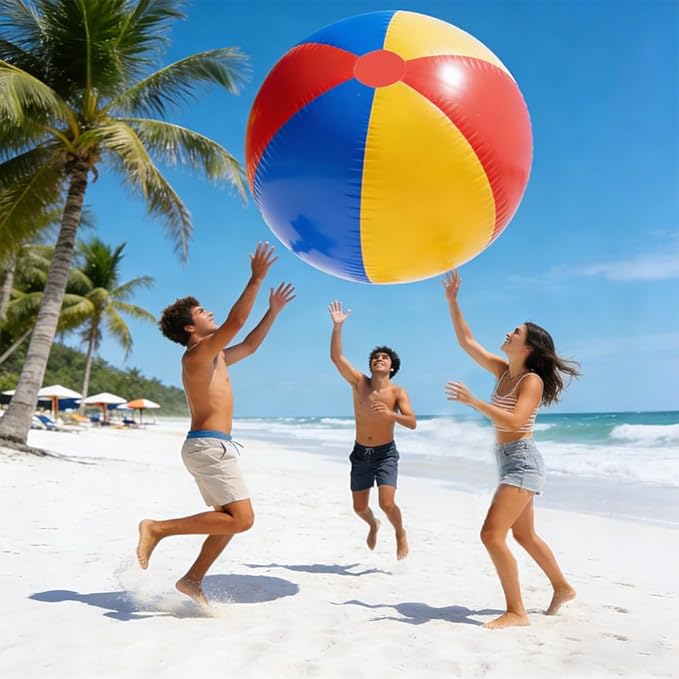 39"/59"/78" Giant Beach Balls, Inflatable Beach Ball, Beach Balls for Adults, for Summer Beach Parties, Music Festival and Festival Decorations