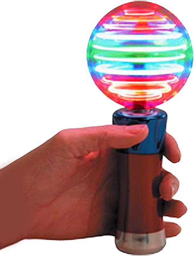 ArtCreativity 7.5 Inch Light Up Magic Ball Toy Wands for Kids, Set of 2, Flashing LED Wands for Boys and Girls, Thrilling Spinning Light Show, Batteries Included, Fun Gift or Birthday Party Favor