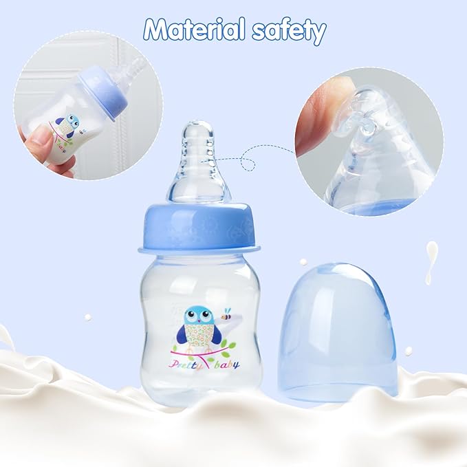 14 Pcs Reborn Baby Doll Accessories Set Fit 17-22 Inch Newborn Baby Doll Paper Diapers Blue Feeding Bottle Magnetic Pacifier Boy Girl