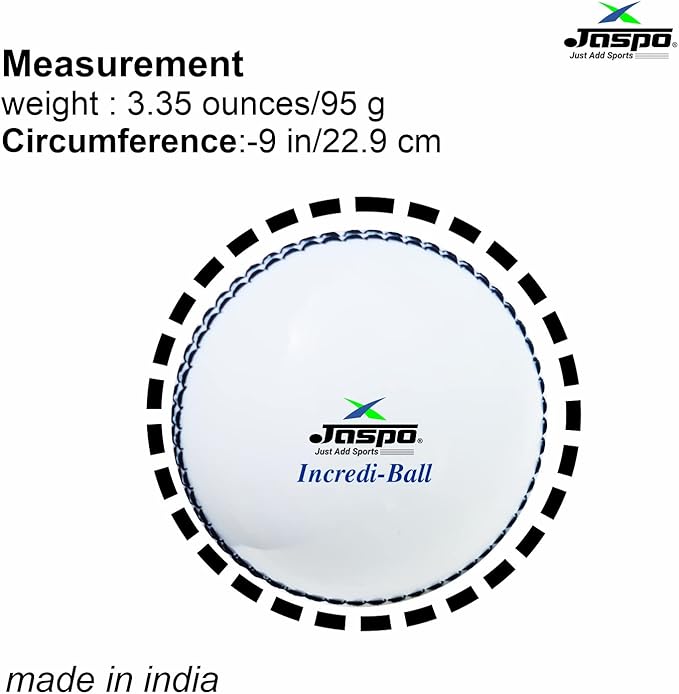 jaspo Incrediball Soft T20 Cricket Training Ball-1 Ball Indoor Outdoor Play and Cricket Practice 229 Cm Circumference, PVC Material, Colour- White
