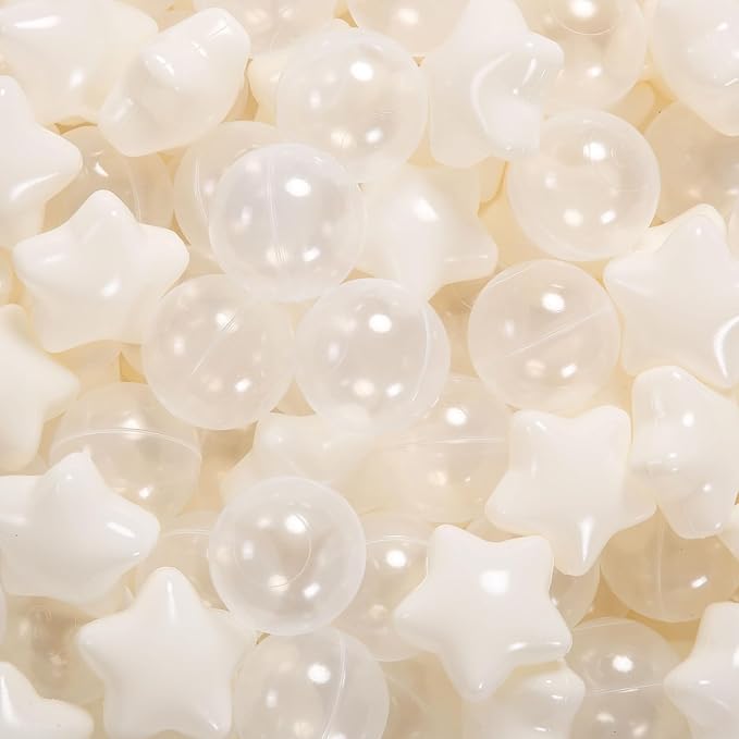 Star Ball Pit Balls for Toddlers -200pcs Crush Proof Phthalate Free BPA Free Non-Toxic Play Balls Play Tent Pool Playhouse Playpen Party Decoration.