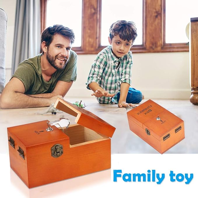 Useless Box with Surprises Wooden Useless Box Fully Assembled Toy for Adults and Children