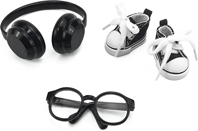 QIUTIMIY Mini Doll Accessories Set 3PCS Fashion Outfit Accessories for 17cm Dolls (F Black)