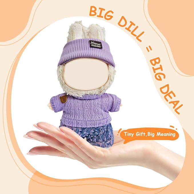 3 Pack Compatible for Labubu Clothes,17cm Doll Clothes Set,Luxury Designer Outfits,Cute Birthday Party Costumes,Valentines Day Gifts for Her Him,Stylish Fashion Wardrobe Accessories for 17cm Dolls