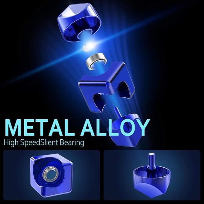 Infinity Gear Fidget Spinner Toy, 2-in-1 Transforming Fidget for Kids and Adults, Stress Finger Hand Metal Cube Blocks , Stainless Steel Metal Desk Toy Gift for Boys Gilrs Christmas Birthday