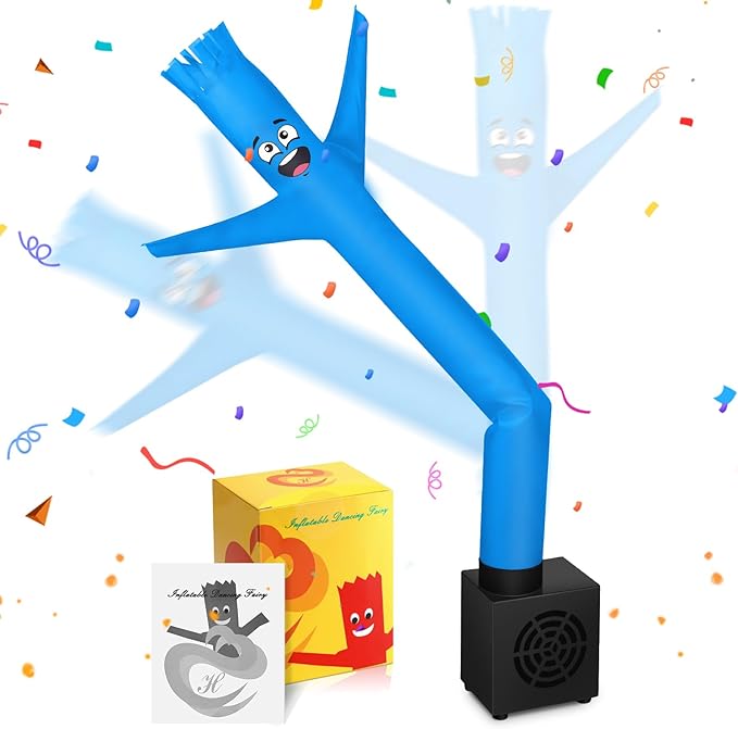 Poen Easter Gifts for Kids Mini Wacky Waving Inflatable Tube Guy with Blower Gag Toy Gift Inflatable Tube Man Birthday Desktop Decor Dancing Blow up Man for Office Party Decor(Laugh)