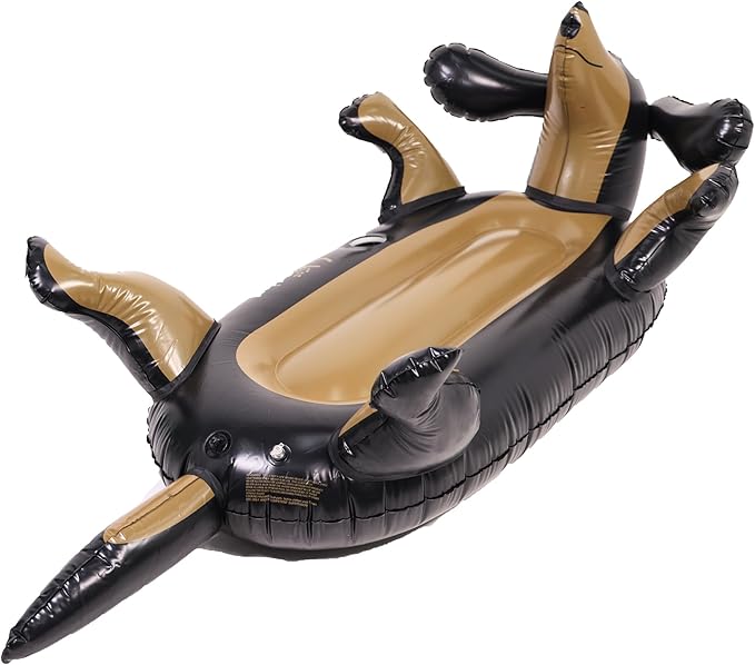 Summer Inflatable Black Dog Pool Float for Teens, Adults, and Pets