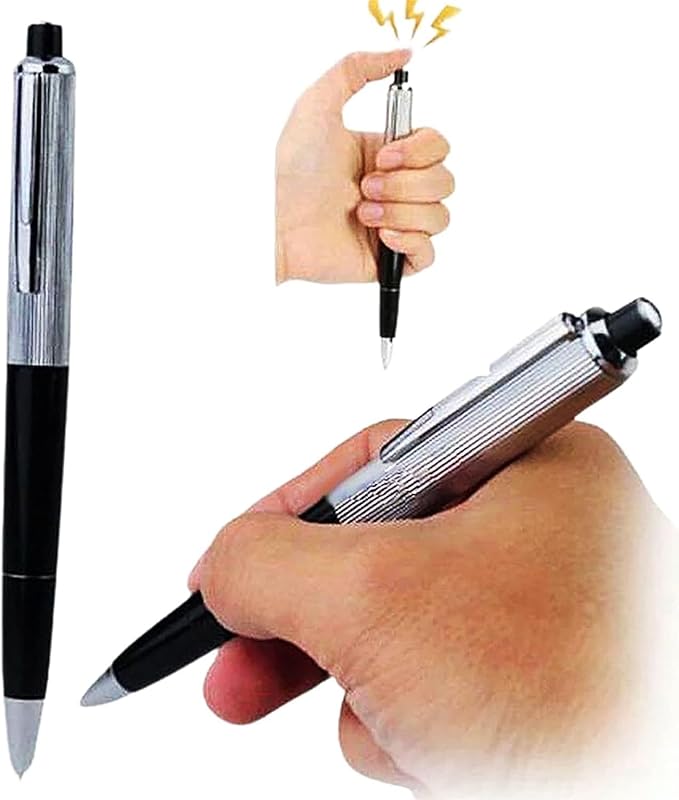 Silver Shock Pen, Interesting Surprising Prank Items, Lightweight Shocking Practical Joke Toys for Outdoor Novelty and Gag Games, Decorations