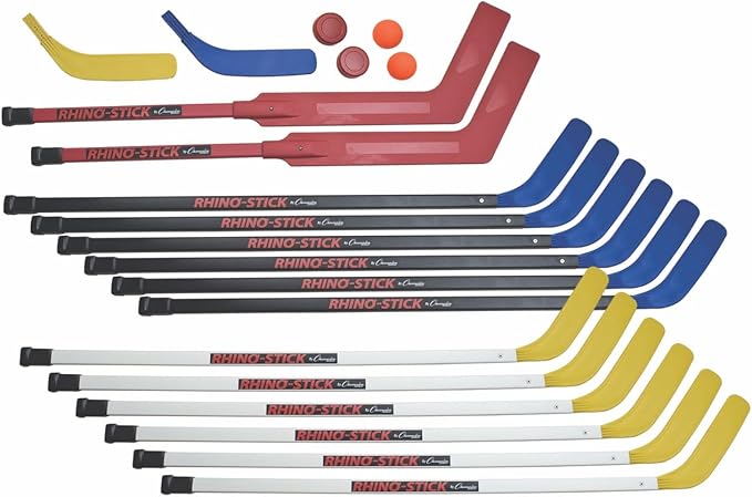 Champion Sports Rhino Stick Hockey Set – Durable ABS Sticks, Non-Marring Blades, Multiple Sizes – Complete Sets