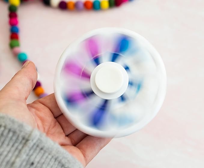 Pop Fidget Toy Spinner White Flower 8-Button Bubble Popping Game | Satisfying Hand Popper Sensory Toys for Special Needs, ADD, ADHD | Anxiety and Stress Relief Games, Novelty Gifts