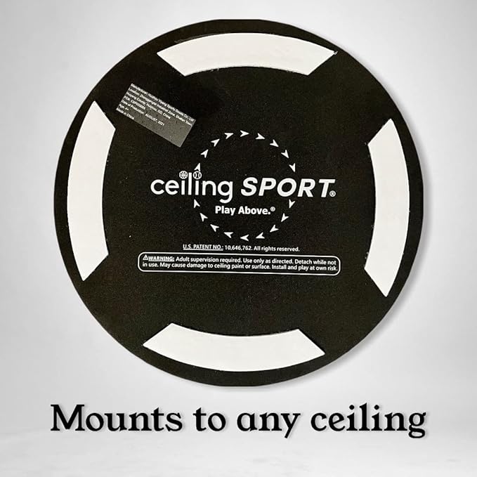 Ceiling Strike: Indoor Easy Catch Ceiling Baseball Kids Toy Game Training Equipment - Includes Soft Backboard/Net/Mitt and Two Mini Plush Baseballs (Gift Set)