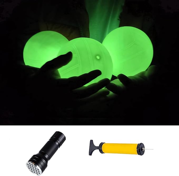 Spike Replacement Balls, Roundnet Game Extra Balls, Glow in The Dark Ball, Lawn Beach Water Pool, Yard Pong Bucket Toss Game Ball - Play at Night, Light Up for 20-30 Minutes