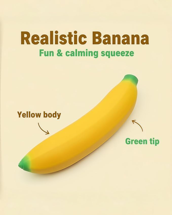 Stretchy Glue-Sand Filled Rubber Banana, Latex Soft Decompression Toy, High-Elastic Stretchable Squishy Banana Toy, Decompression Toy for Adults and Children (Bananas -2 Pack)