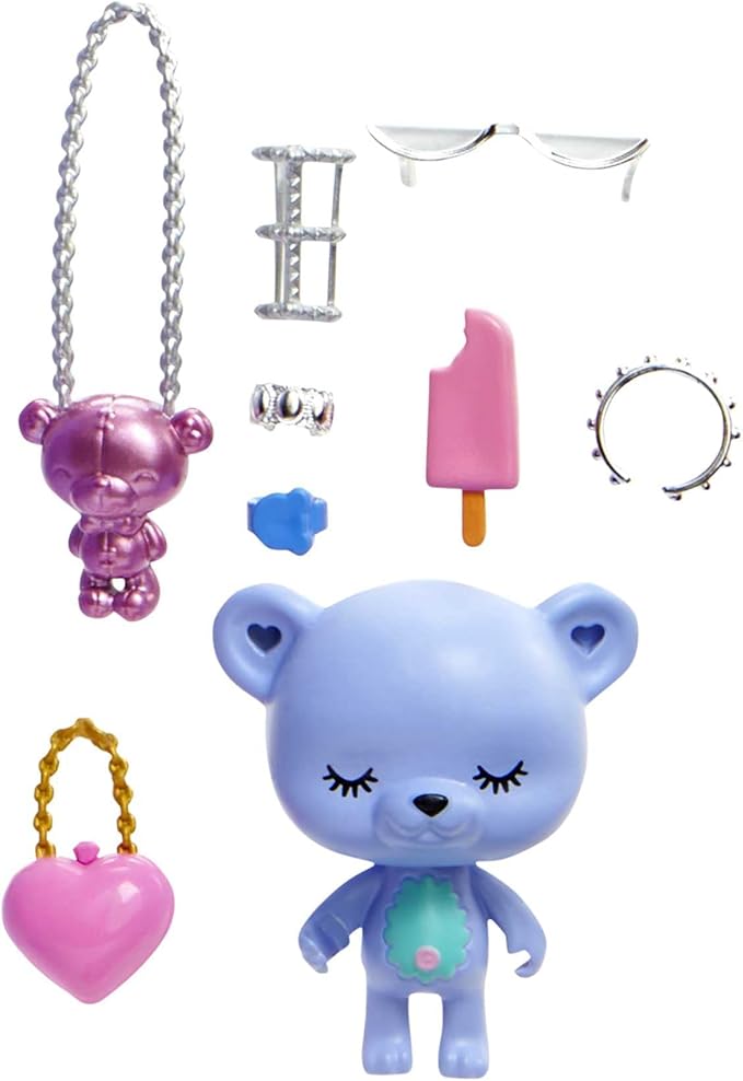Barbie Extra Fancy Fashion Doll & Accessories Dressed in a Teddy-Print Gown with Sheer Train, Plus Teddy Bear Pet