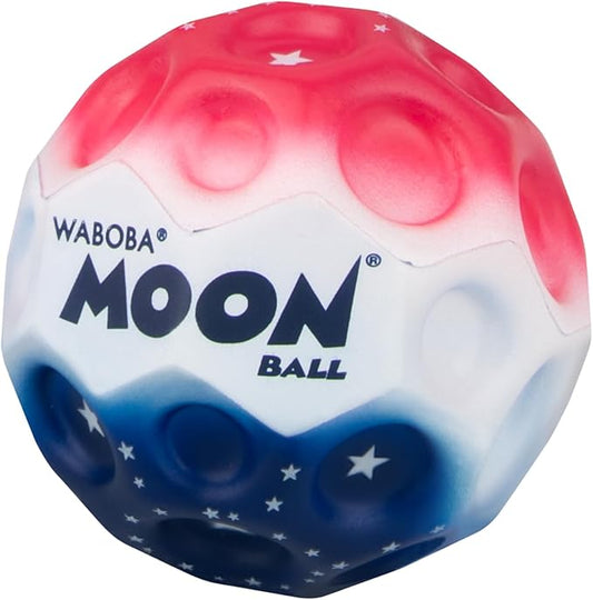 Waboba Moon Ball Stars and Stripes- Hyper Bouncy Ball - All Ages Extreme Bounce and Fun - Perfect for Active Play and Outdoor Games