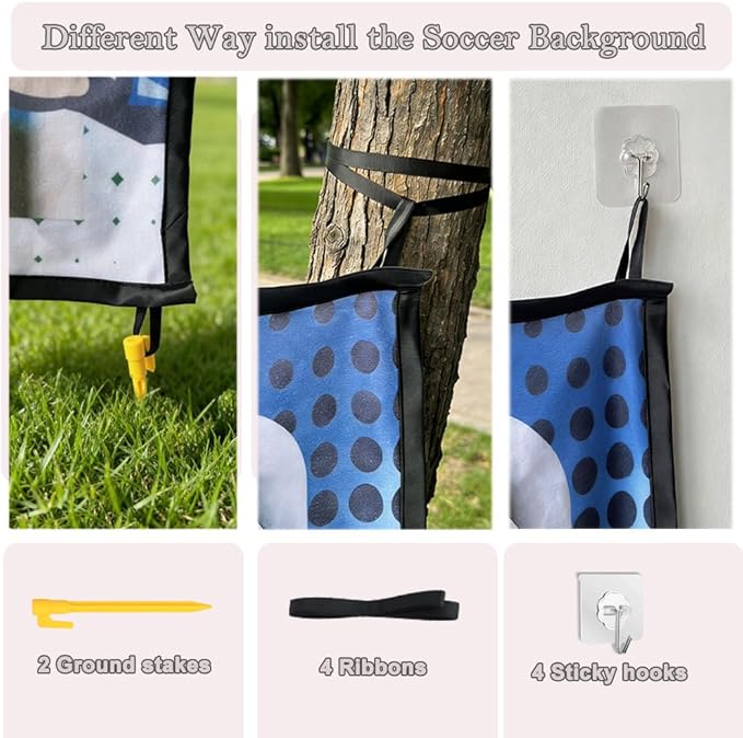 Kids Soccer Ball Target Game Set, Indoor Outdoor Sticky Soccer Game with 2 Soft Balls, 150x100cm Large Soccer Shooting Target, Fun Sports Toy Gift for Boys Girls Ages 3+ Backyard Yard Lawn Party Play