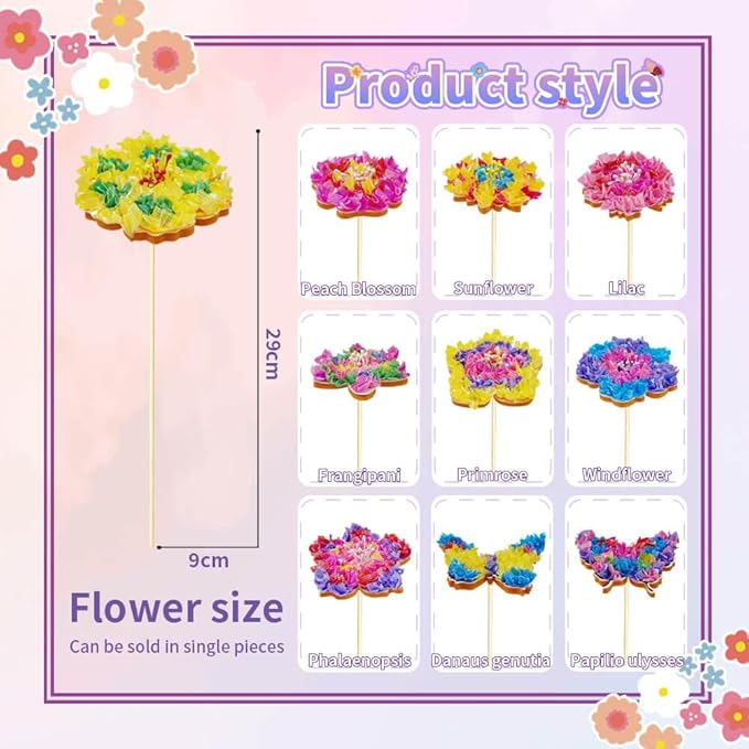 Britik Arts and Crafts for Kids Ages 8-12: Poke in Fun Art Kits for Girls, Poke Art Flower Bouquet Craft Kit, Fabric Arts for Kids DIY Flower Bouquet Kit Birthday Gift for Girls Ages 8 9 10 11 12