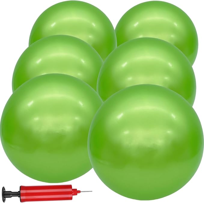 6 Pcs Playground Balls for Kids, 9 Inch Inflatable Bouncy Balls with Pump for Kickball, Dodgeballs, Indoor Outdoor Play Balls