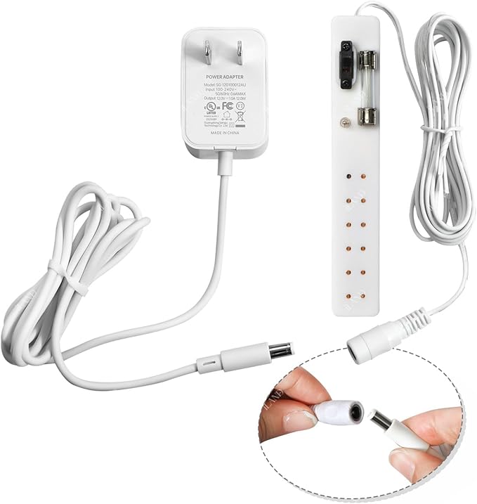 iLAND 1:12 Scale Accessories of Dollhouse Lighting Power Strip & Adapter, Mini Doll House Accessories for Miniature Lights in DIY Miniature House Kit (Mini Power Strip & Adapter)