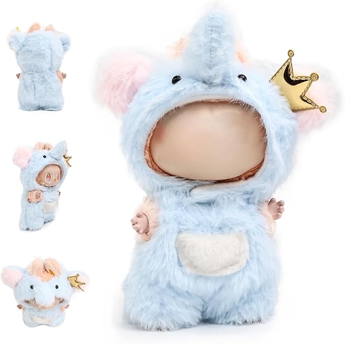 Clothes for labubu 17cm Accessories Suit Cute Clothes for Doll Dress up Animal Style Outfits (NO Doll)（Elephant）