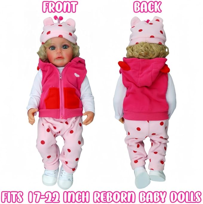 Reborn Baby Doll Clothes Giraffes Outfit for 17-22 Inch Newborn Baby Doll, Baby Doll Clothes Accessories fit 17-22 Inch Reborn Dolls Girls&Boy Baby Clothing with Shoes