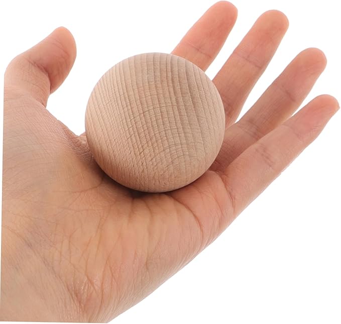 TOYANDONA Beech Wood Croquet Golf Ball Set 3Pcs for Outdoor Lawn Games Backyard Family Fun Durable Round Balls for Multiple Players
