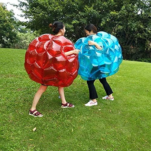 SUNSHINEMALL 2 Pack Inflatable Bumper Balls for Kids & Adults - Giant Zorb Balls (36" Red + Blue)