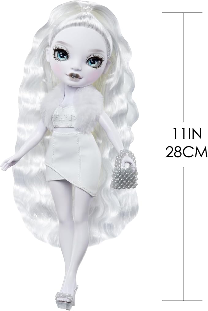 Rainbow High Shadow High Natasha Zima Grayscale 11” Fashion Doll with White Hair and White Outfit, Stylish Handbag, Great Gift for Kids 4-10 Years Old