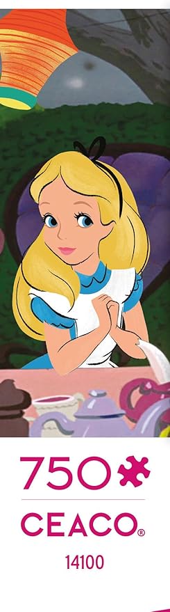 Ceaco - Panoramic Series - Disney - Alice in Wonderland, Tea Party - 750 Piece Jigsaw Puzzle for Adults - Challenging Puzzle Perfect for Game Nights - Finished Size is 38.25 x 11.25