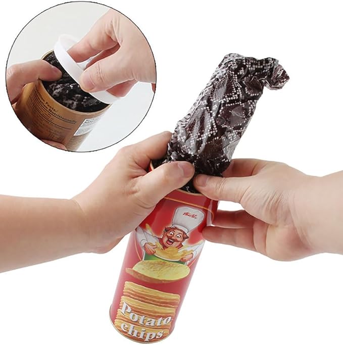 Cooplay Small Popup Snake in a Potato Chips Can Pop Startle Toy Game Prank Halloween Fools Day Party Magic Trick Joke Gadget Funny Gag Friend Christmas Gift