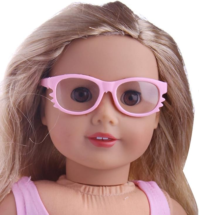 10 Pairs Doll Eyeglasses - Dress Up Glasses for Cosplay & Party - Fits 18in Dolls (Random Color)