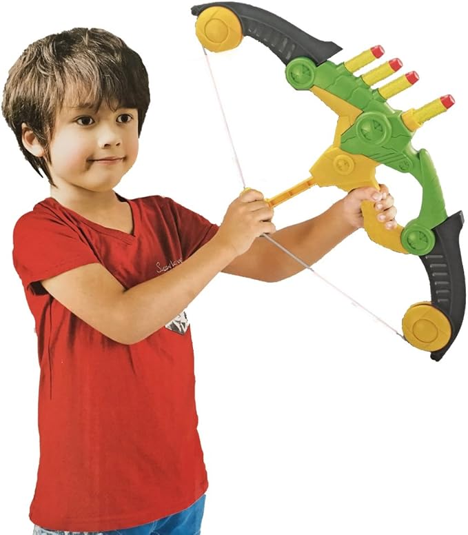 Soft Arrow Bow Set for Kids Beginner, Easy Foam Archery Kit for Starters, with 4 Soft Darts Arrows, Safe Outdoor Indoor Shooting Games Activity for Toddler Boys Girls