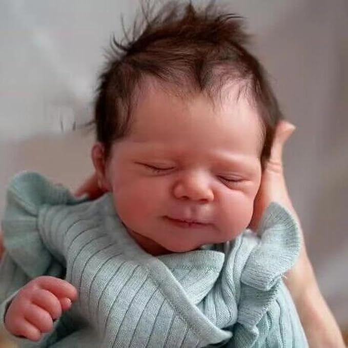 Zero Pam Reborn Baby Dolls, Silicone Baby Doll,18-inch Silicone Babys Dolls with Soft Cloth Body,Posable 3D Skin Realistic Babies,Real Life Babies,Life-Like Newborn with Accessories,Sleeping Newborn