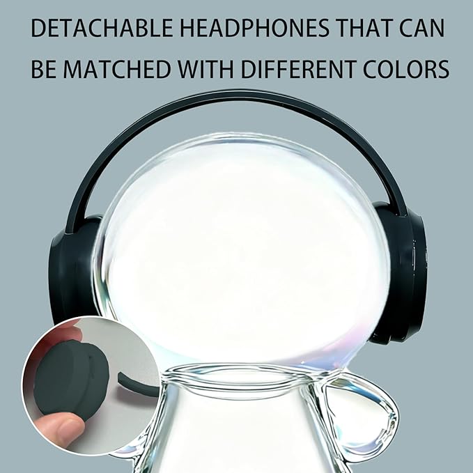 3D Printed Headphones Accessories for 17cm Doll(No Dolls)，for Dolls 3.94-6.69inch（10-17cm） in Size，Suitable for Daily Display, Great As a Gift(Black Headphones)