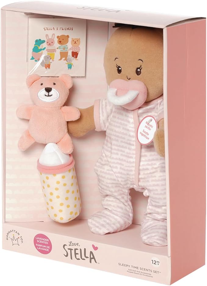 Manhattan Toy Wee Baby Stella Beige Sleepy Times Scent 12" Soft Baby Doll Set