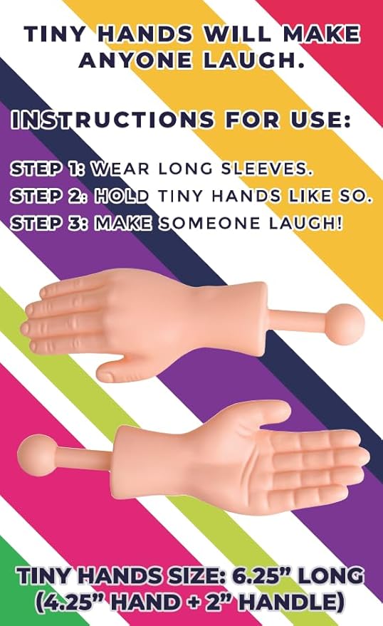 DR DINGUS Tiny Hands (1 Pair - Original) - Original Little Small Mini Hand Stick Puppet - Make Anyone Laugh - Pocket Sized Hilarity and Big Laughs - TikTok Famous - Friend & Family Fun