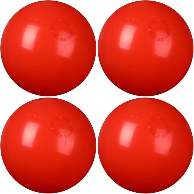 4 Pcs Inflatable Beach Ball 24 inch Swimming Pool Balls Summer Outdoor Decor Ball Ornaments Floatable Beach Balls for Swimming Pool Birthday Party Supplies