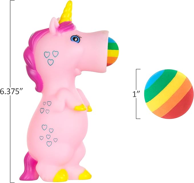 1pc Foam Ball Popper Toy - Squeeze & Launch Unicorn Toy w/ Foam Balls Included – Animal Ball Shooting Squishy Toy, Toddler Toys