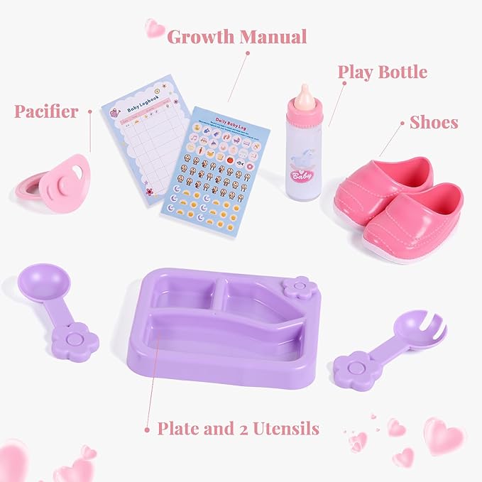 BABESIDE Baby Dolls, 17inch Large Realistic Cute Soft Body Baby Doll Real Life Baby Dolls with Accessories for 3+ Year Old Girls Gifts, Pretend Play, Collection