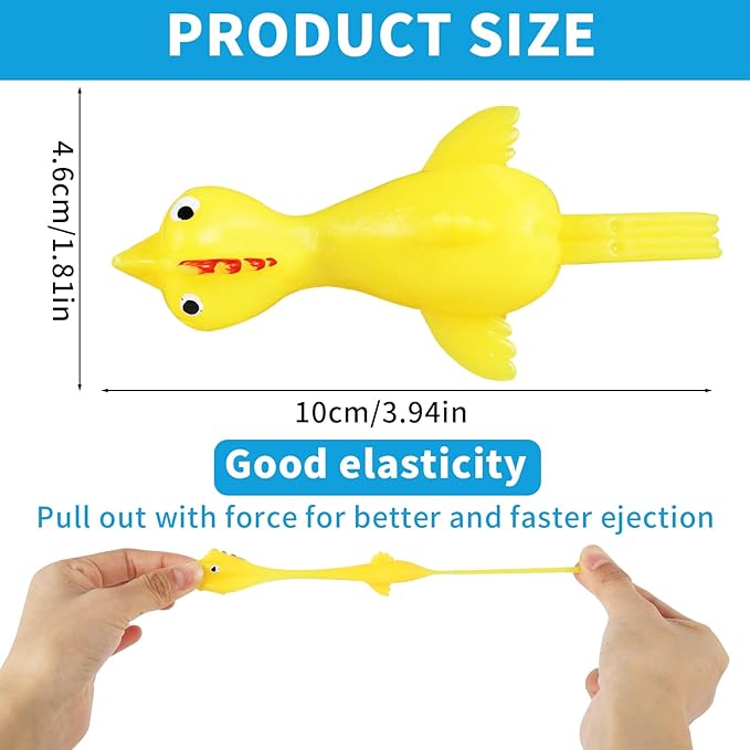30 Pcs Rubber Chicken Slingshot, Flying Chicken Slingshot Game Finger Slingshot Chicken Toys Chicken Flingers Flinging Chickens for Party, Gag Gifts