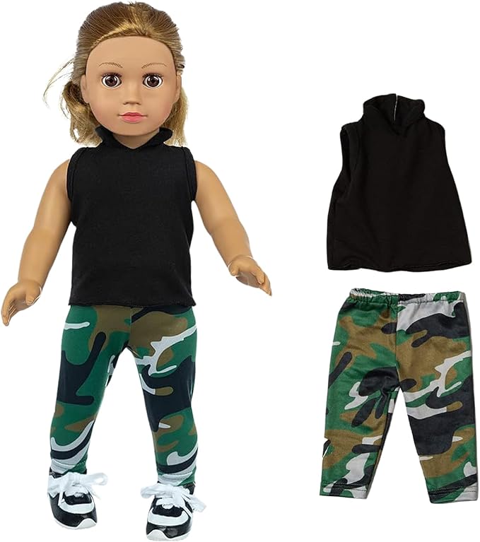 XFEYUE 22 Pcs American 18 inch Doll Clothes Gifts and Accessories, Fit 18 inch Doll - Including 10 Sets of Various Styles Doll Clothes, Hair Clips and Sunglasses Handbags