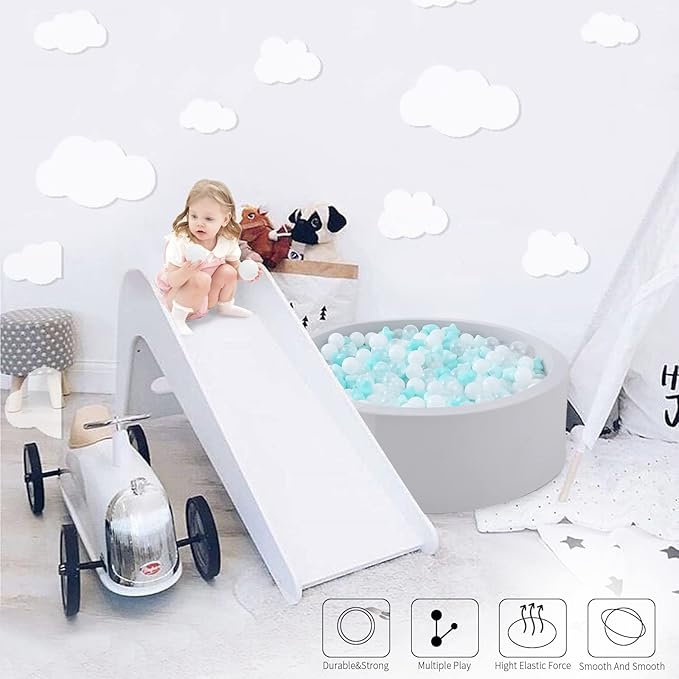 TRENDPLAY Star Ball Pit Balls for Toddlers -50 100 200 Count Star Balls Different Shapes, Non-Toxic Plastic Balls for Safe Play, Boys Girls Festival Party Decoration