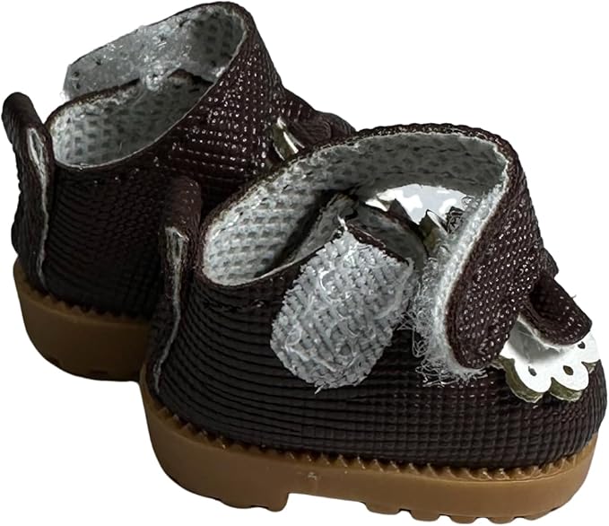 Premium Doll Shoes for Lububu, 15cm 17cm Dolls Accessories, Mini Leather Shoes Fashion Dress Up Doll Shoes Replacement (1, Mary Jane - Brown)