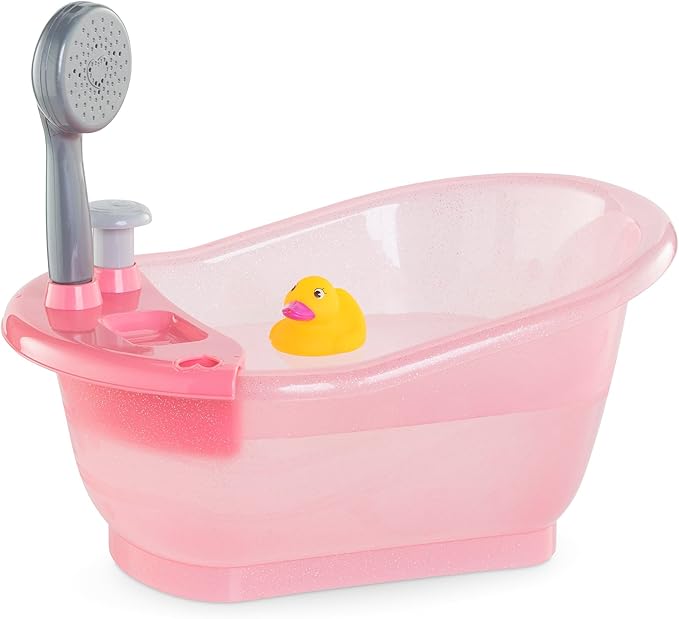 Corolle Baby Doll Bathtub with Shower - Accessory Play Set for 12" & 14" Dolls, Pink