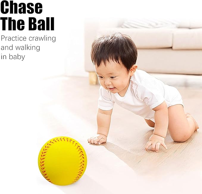 Soft Foam Baseballs - 6 Pcs Training Balls for Kids & Teenagers, Indoor/Outdoor Play (White)