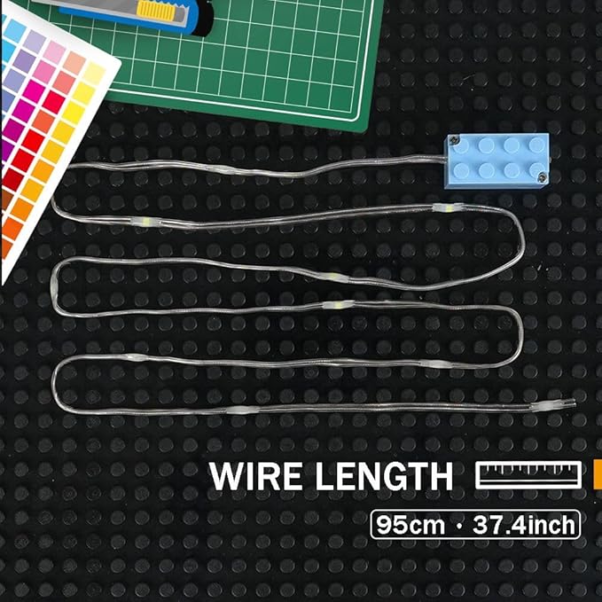 Lights Cable LED Lighting Kit Building Blocks Set, Light Up Bricks Accessories DIY Decoration Toys, Compatible with Major Brands