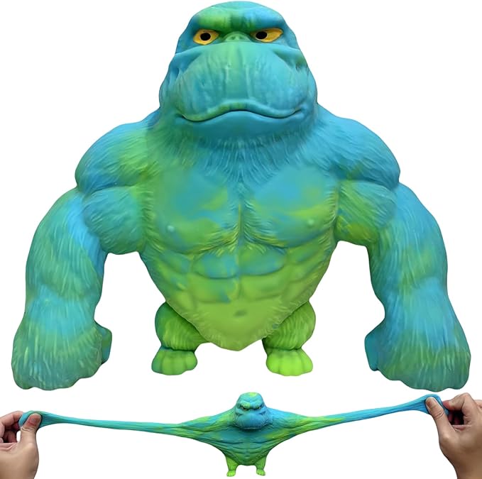 YHan Super Stretchy Gorilla Fidget Toy (Blue-Green) Stretchy Monkey - Funny, Squishy & Perfect to Squeeze for Stress Relief - Ideal Gift for Kids